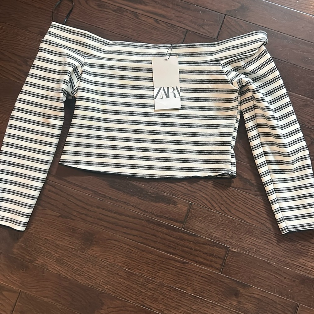 Off the shoulder crop sweater